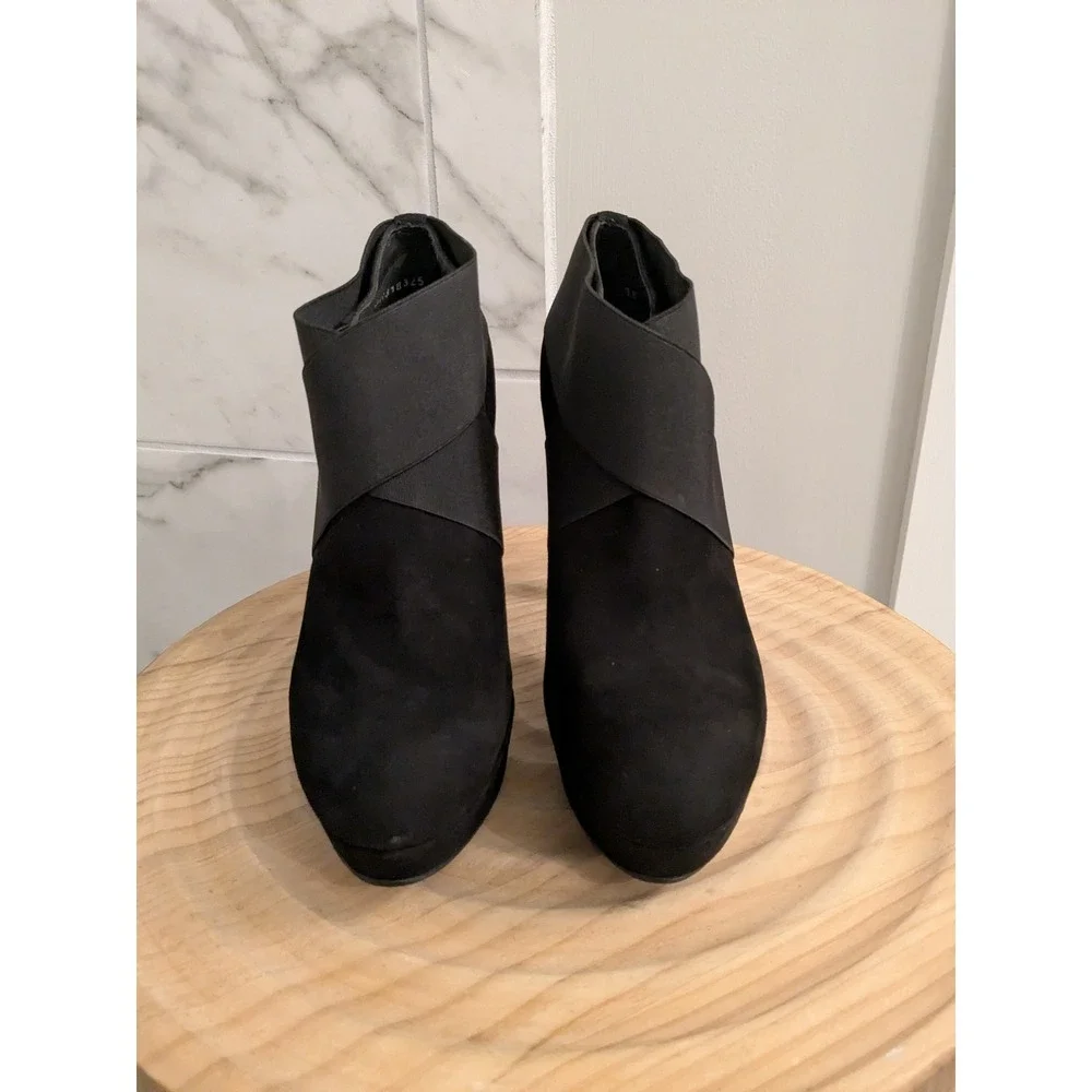 Stuart Weitzman Black Suede Kilgore Platform Stiletto Booties‎ Ankle Boots Sz 10